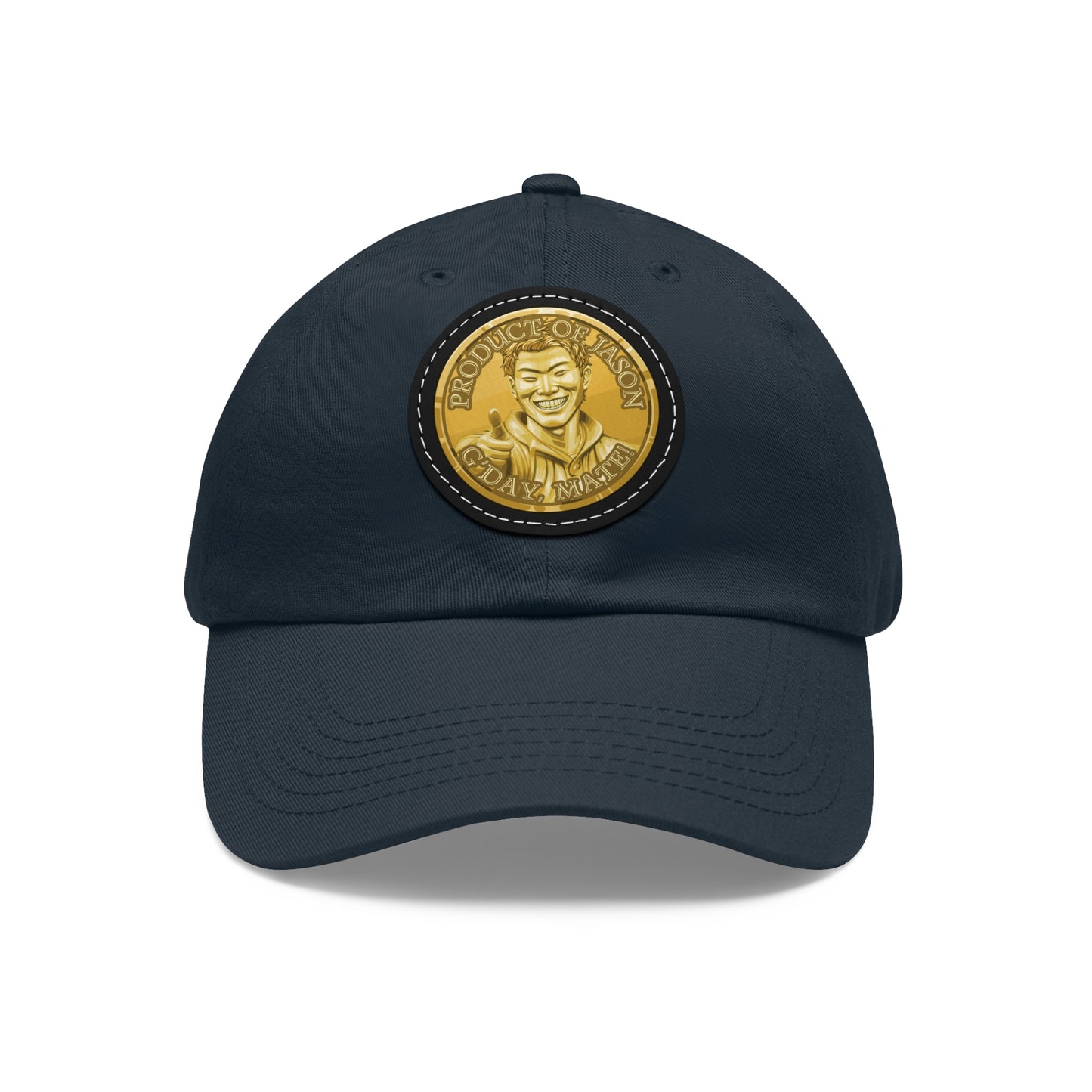 Gold Spirit Coin Leather Patch Hat of He Who Fights With Monsters Jason Asano Gold Coin Hat G'day Mate Product of Jason Ha ts
