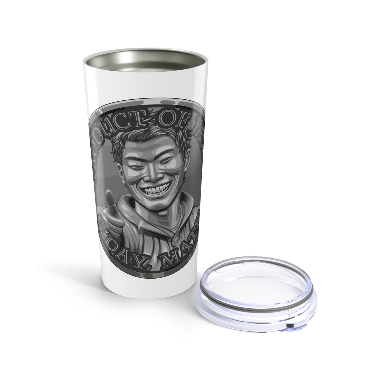 Iron Spirit Coin Tumbler 20oz of He Who Fights With Monsters Jason Asano Iron Coin Tumbler G'day Mate Product of Jason Tumbler