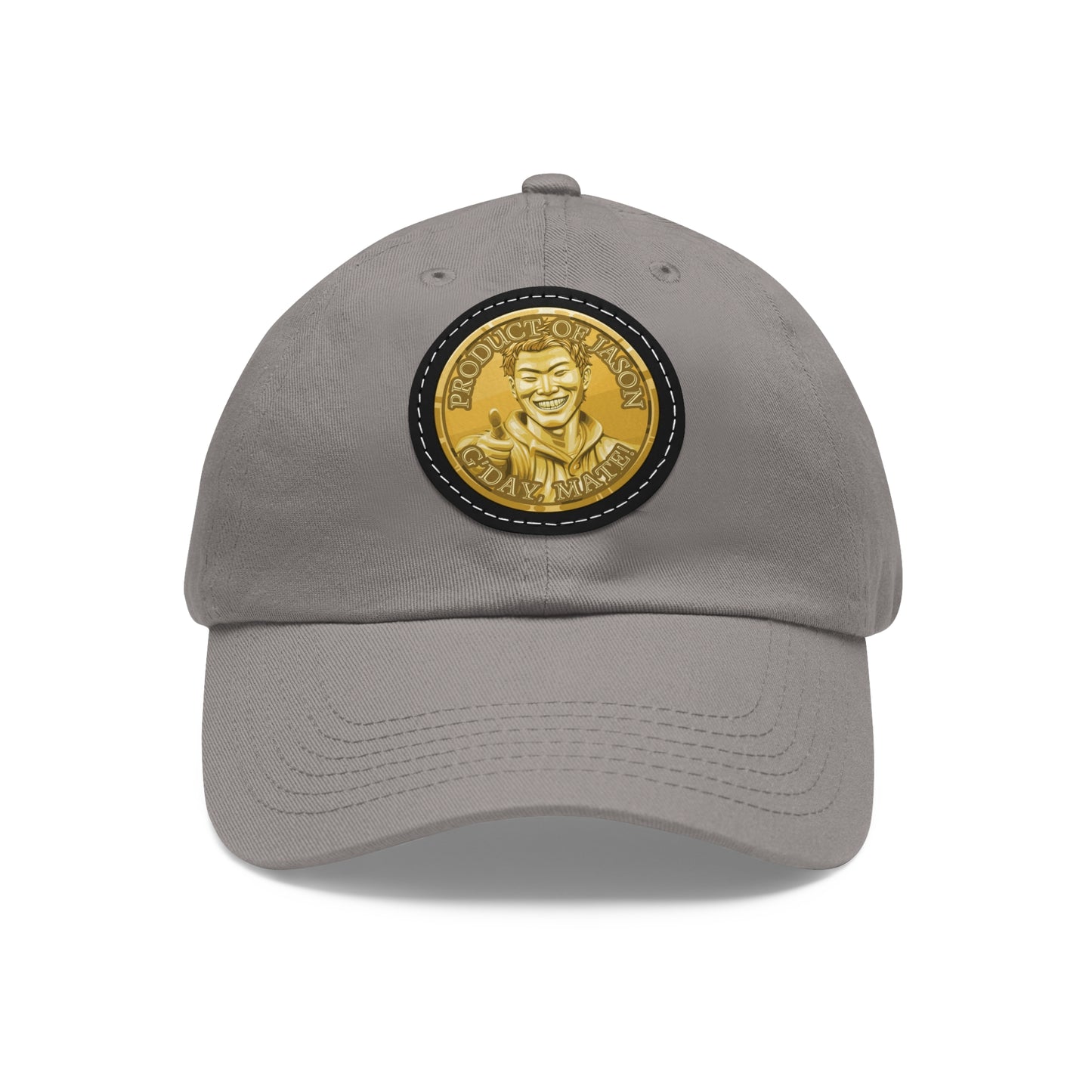 Gold Spirit Coin Leather Patch Hat of He Who Fights With Monsters Jason Asano Gold Coin Hat G'day Mate Product of Jason Ha ts