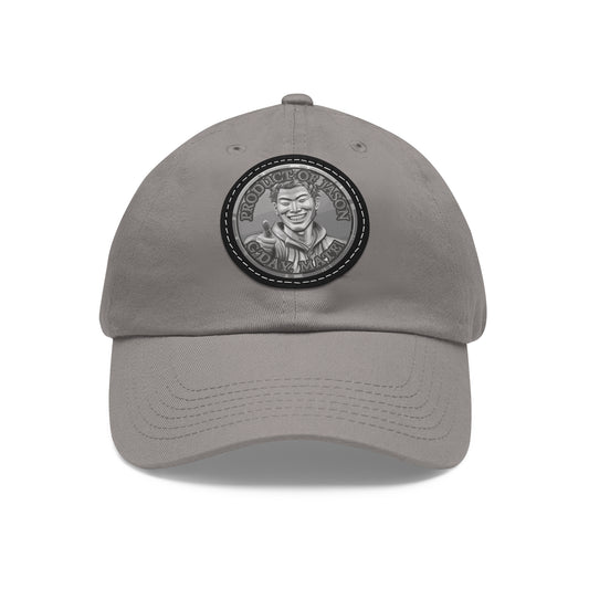 Silver Spirit Coin Leather Patch Hat of He Who Fights With Monsters Jason Asano Silver Coin Hat G'day Mate Product of Jason Ha ts