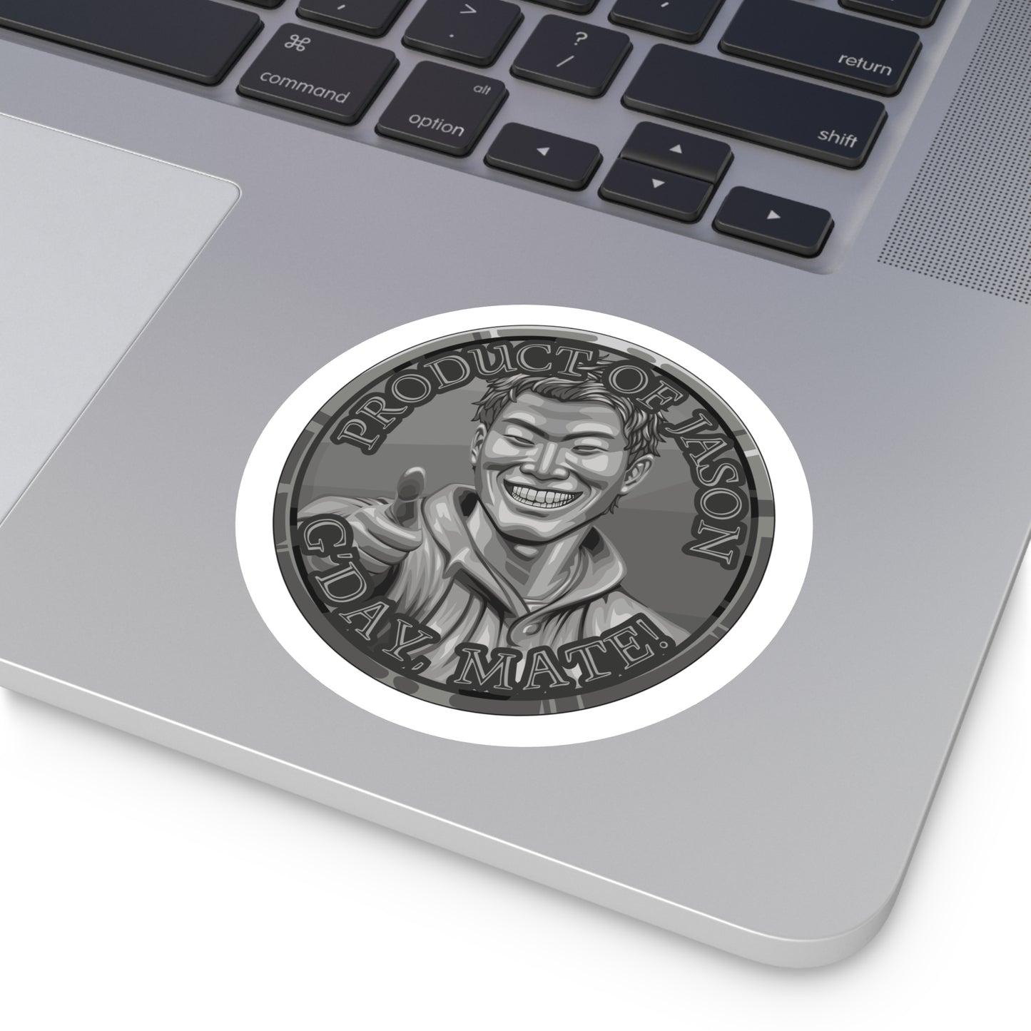 (Indoor/Outdoor) Product of Jason, G'day Mate Iron Rank Spirit Coin Sticker HWFWM Fan Merch Fan Designed Spirit Coin Stickere He Who Fights with Monsters