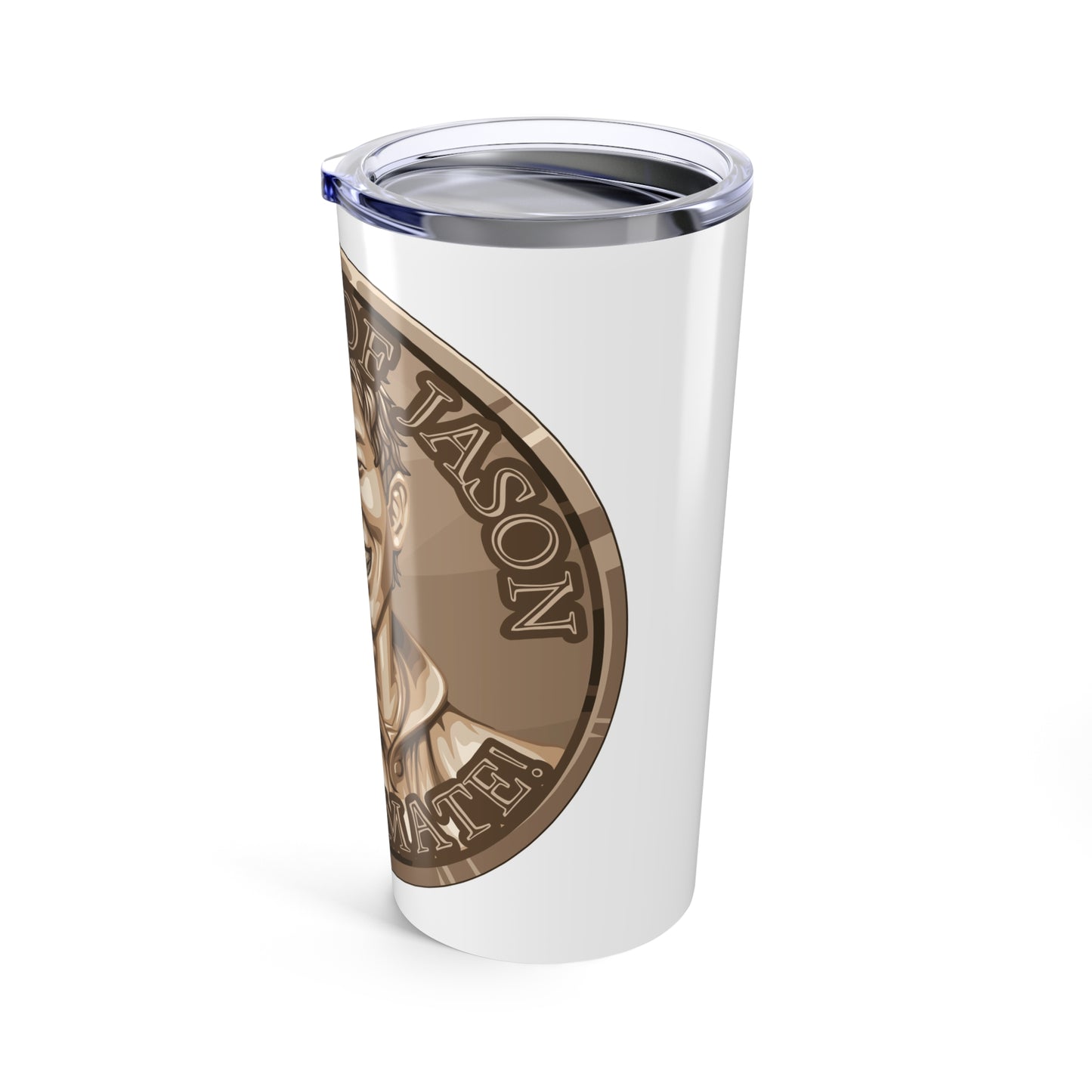 Bronze Spirit Coin Tumbler 20oz of He Who Fights With Monsters Jason Asano Bronze Coin Tumbler G'day Mate Product of Jason Tumbler