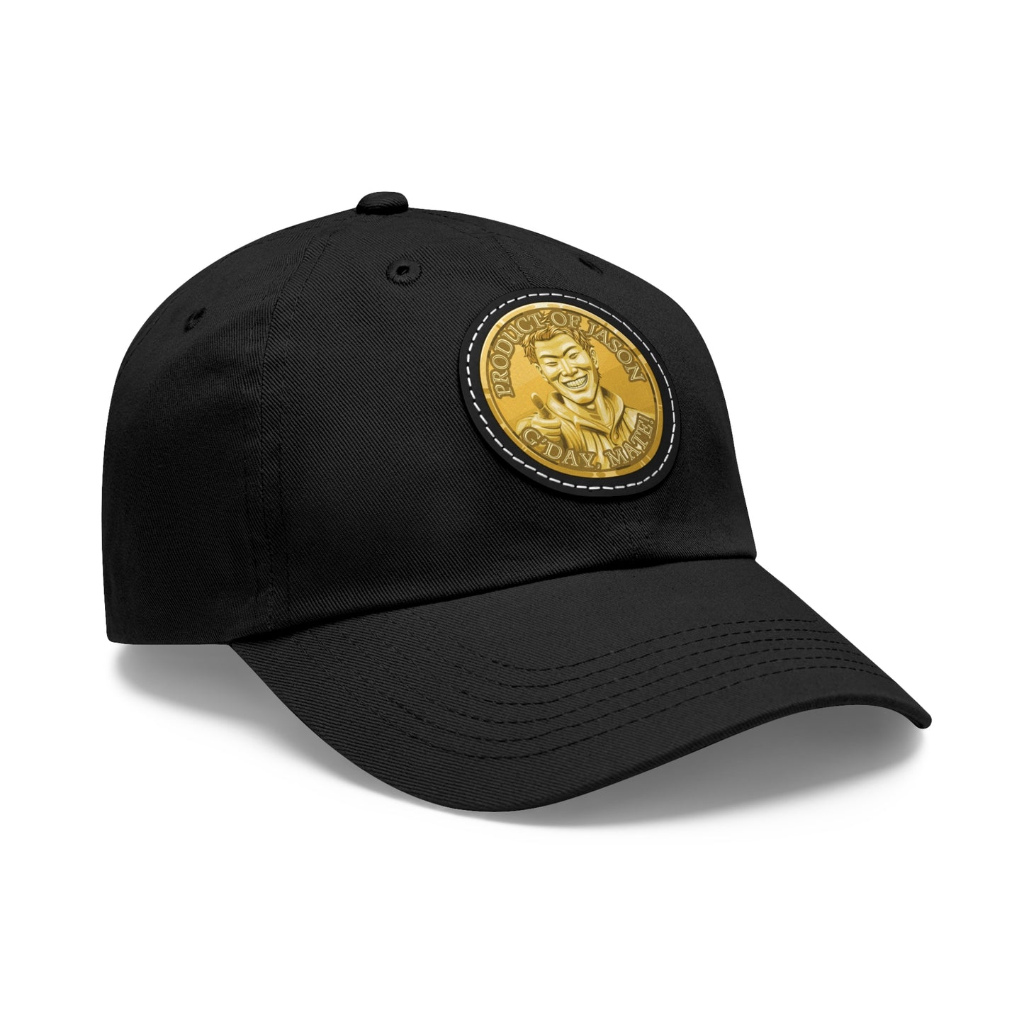 Gold Spirit Coin Leather Patch Hat of He Who Fights With Monsters Jason Asano Gold Coin Hat G'day Mate Product of Jason Ha ts