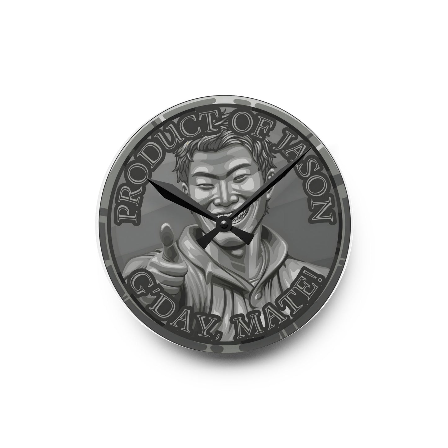 Iron Spirit Coin Product of Jason Asano G'Day Mate Acrylic Wall Clock