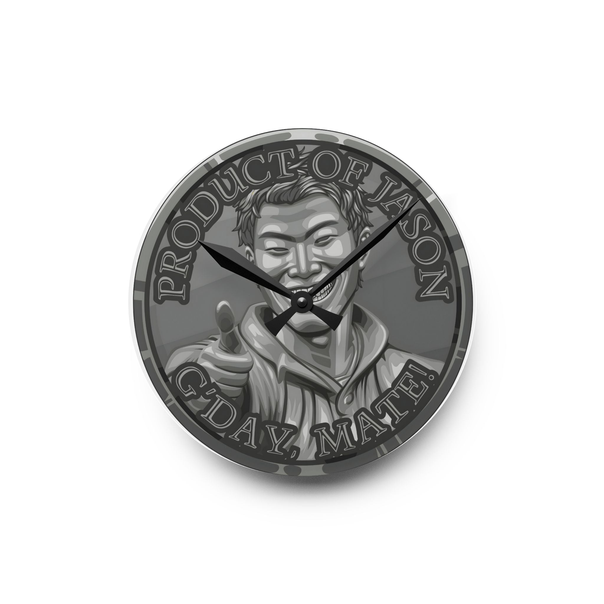 Iron Spirit Coin Product of Jason Asano G'Day Mate Acrylic Wall Clock