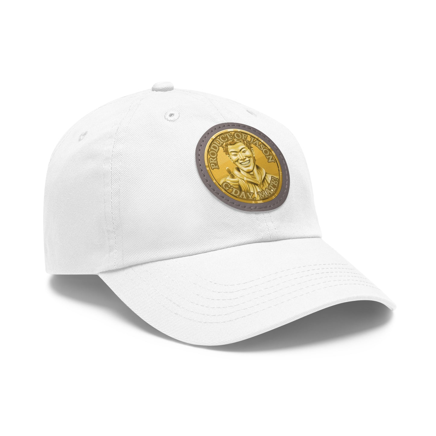 Gold Spirit Coin Leather Patch Hat of He Who Fights With Monsters Jason Asano Gold Coin Hat G'day Mate Product of Jason Ha ts