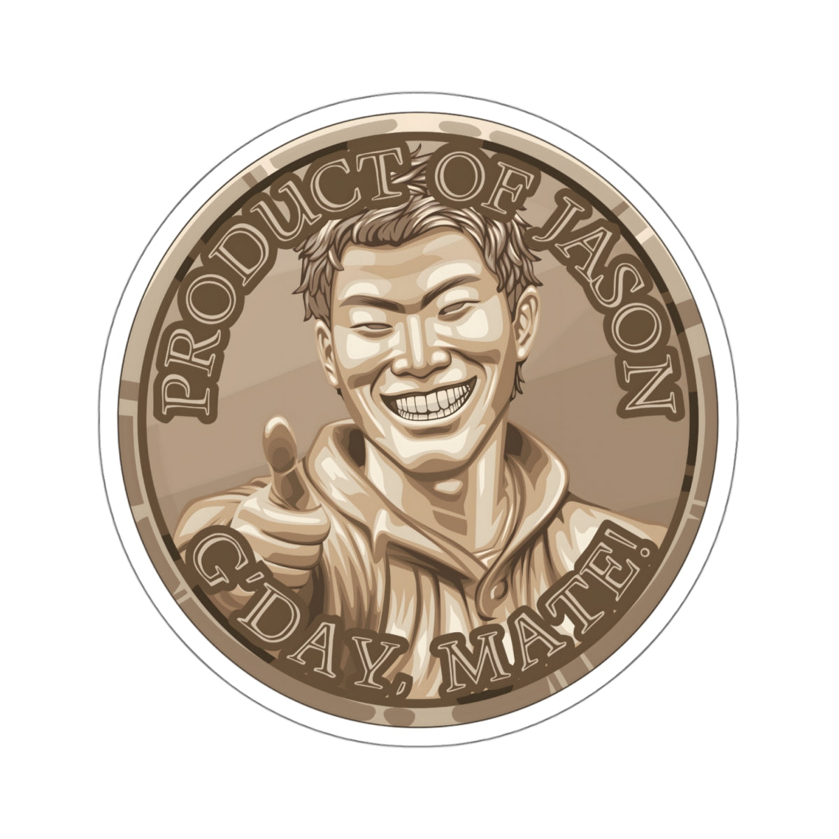 (Indoor) Bronze Spirit Coin Sticker of He Who Fights With Monsters Jason Asano Bronze Coin Sticker G'day Mate Product of Jason Sticker Bronze Rank