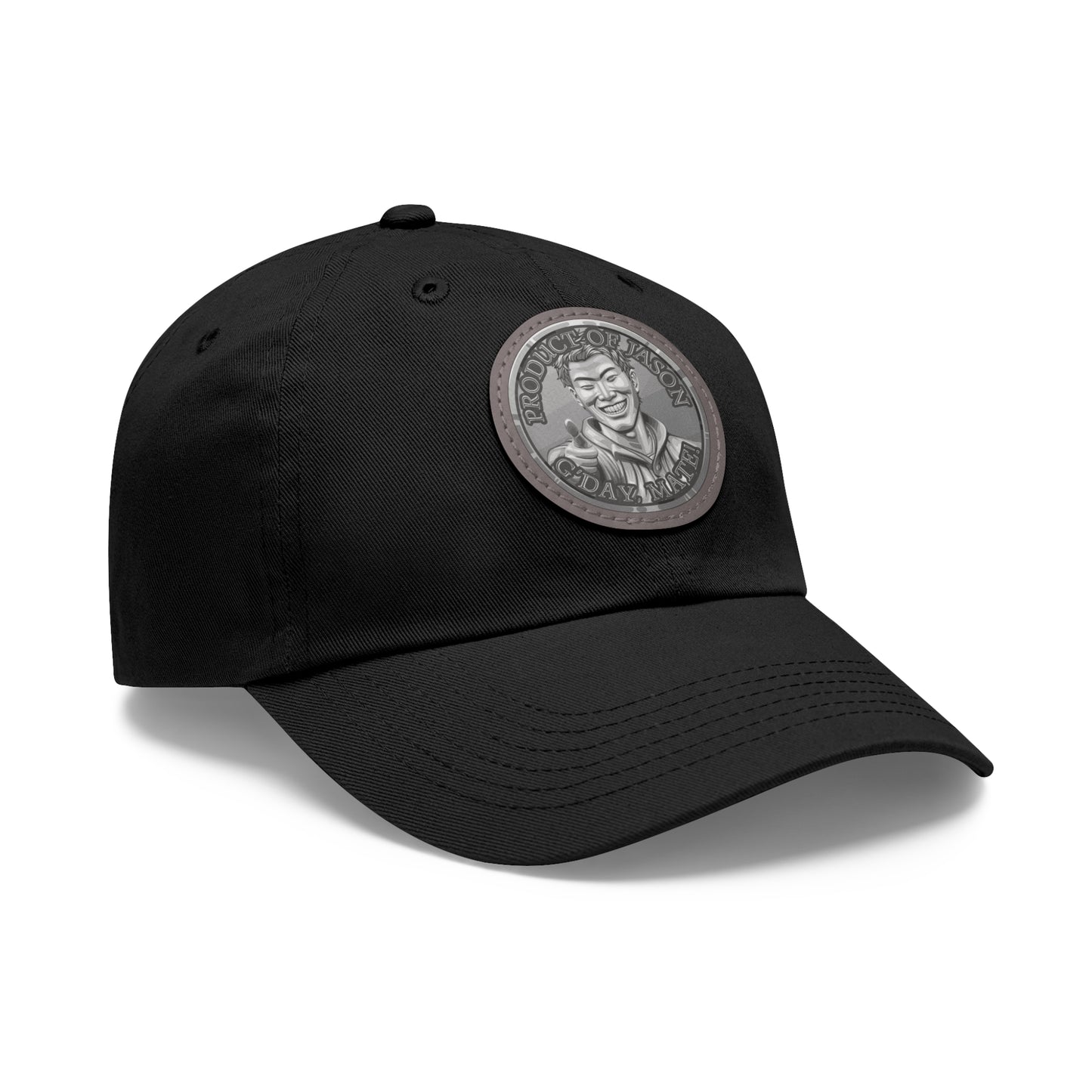 Silver Spirit Coin Leather Patch Hat of He Who Fights With Monsters Jason Asano Silver Coin Hat G'day Mate Product of Jason Ha ts