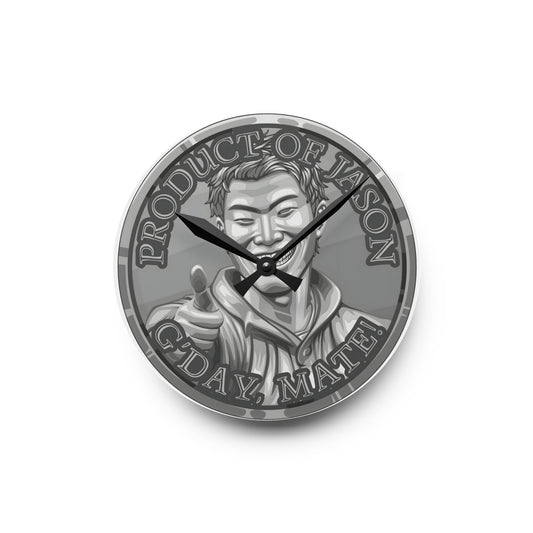 Silver Spirit Coin Product of Jason Asano G'Day Mate Acrylic Wall Clock