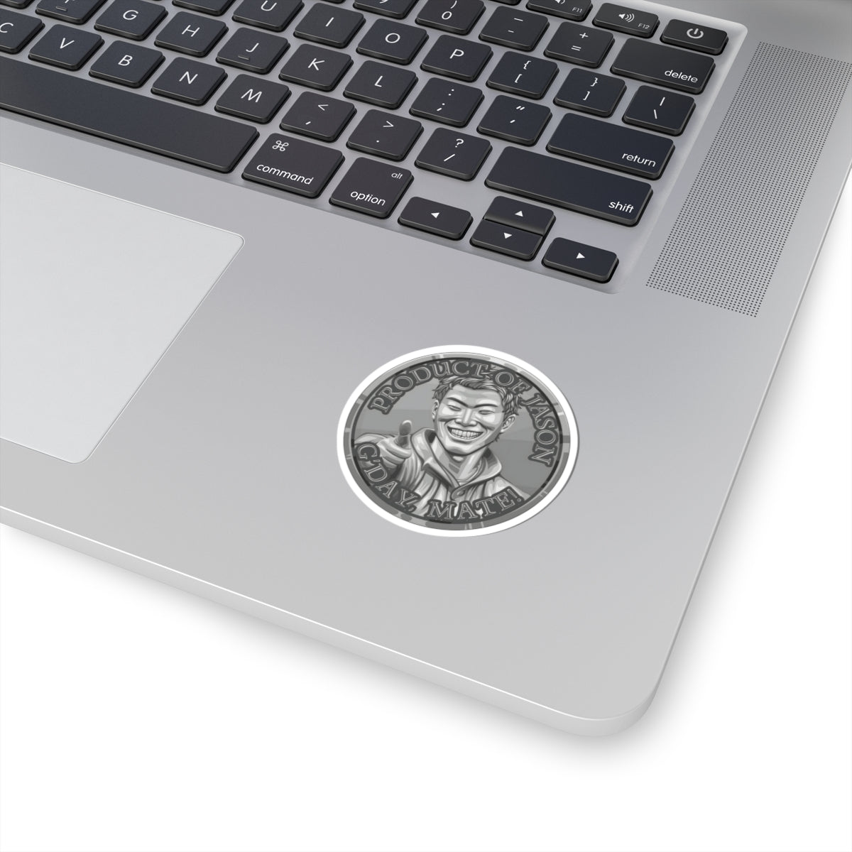 (Indoor) Silver Spirit Coin Sticker of He Who Fights With Monsters Jason Asano Silver Coin Sticker G'day Mate Product of Jason Sticker