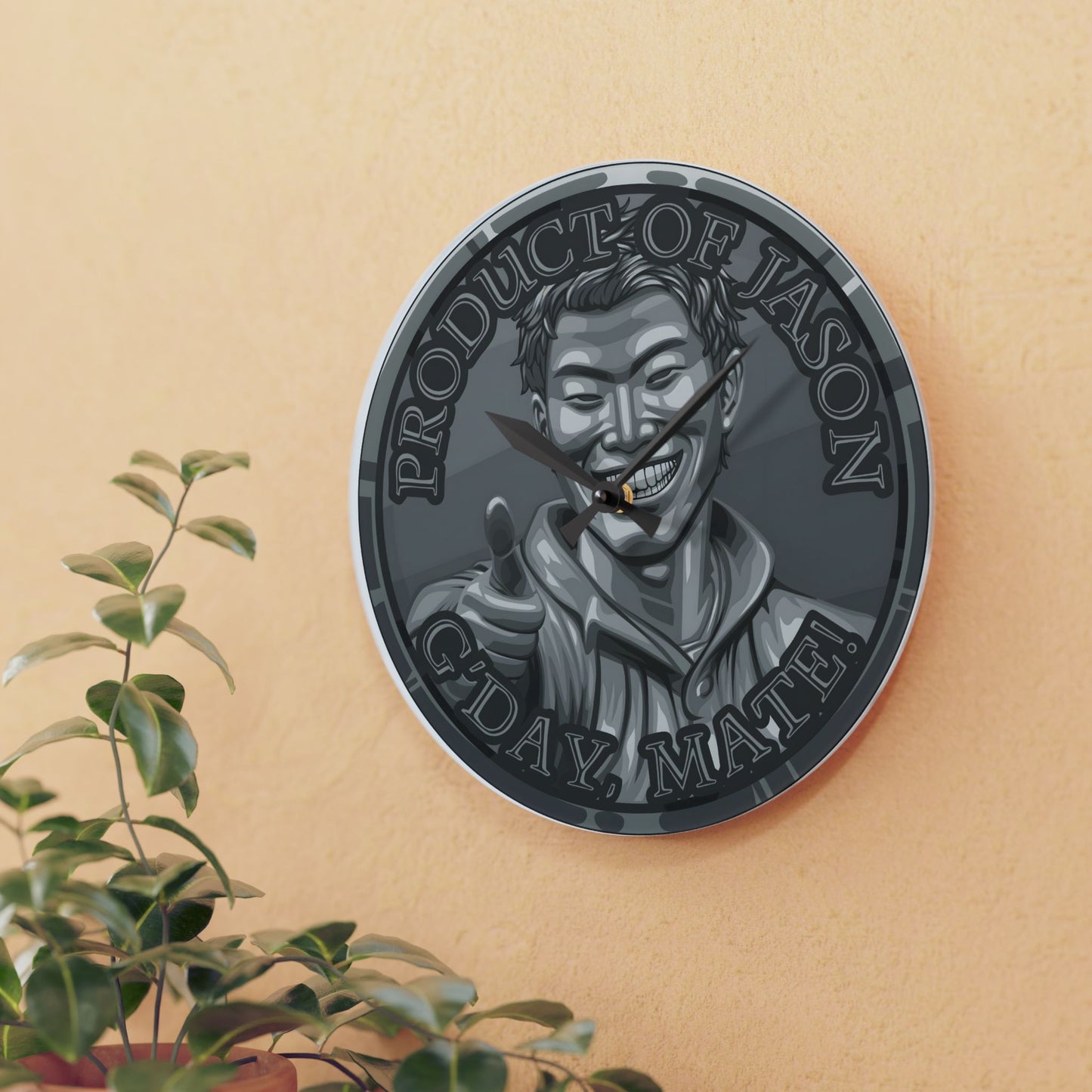 Iron Spirit Coin Product of Jason Asano G'Day Mate Acrylic Wall Clock