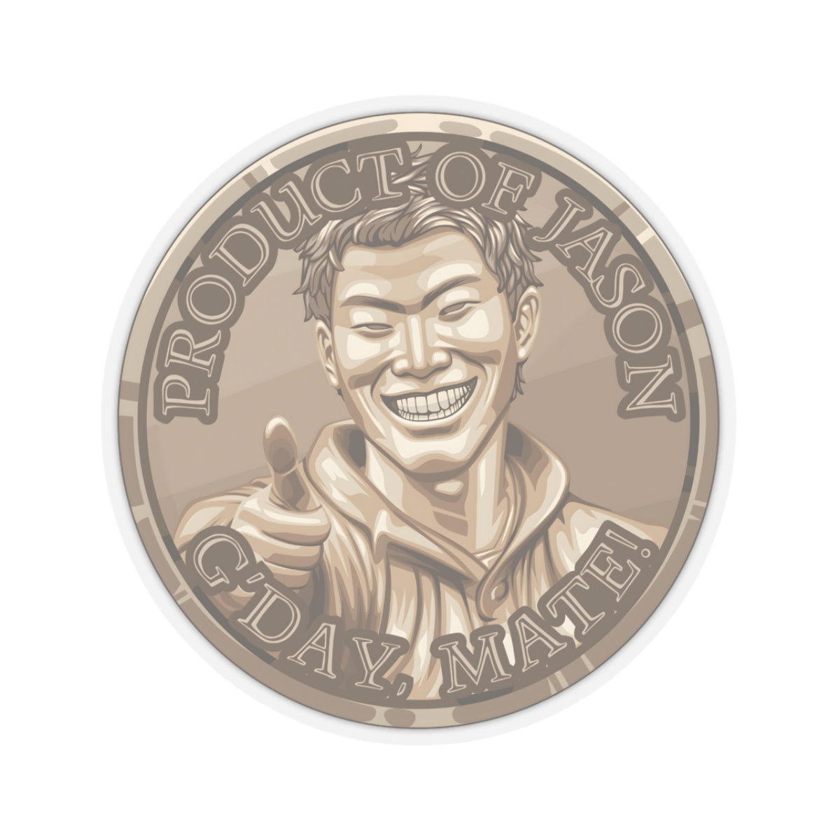 (Indoor) Bronze Spirit Coin Sticker of He Who Fights With Monsters Jason Asano Bronze Coin Sticker G'day Mate Product of Jason Sticker Bronze Rank