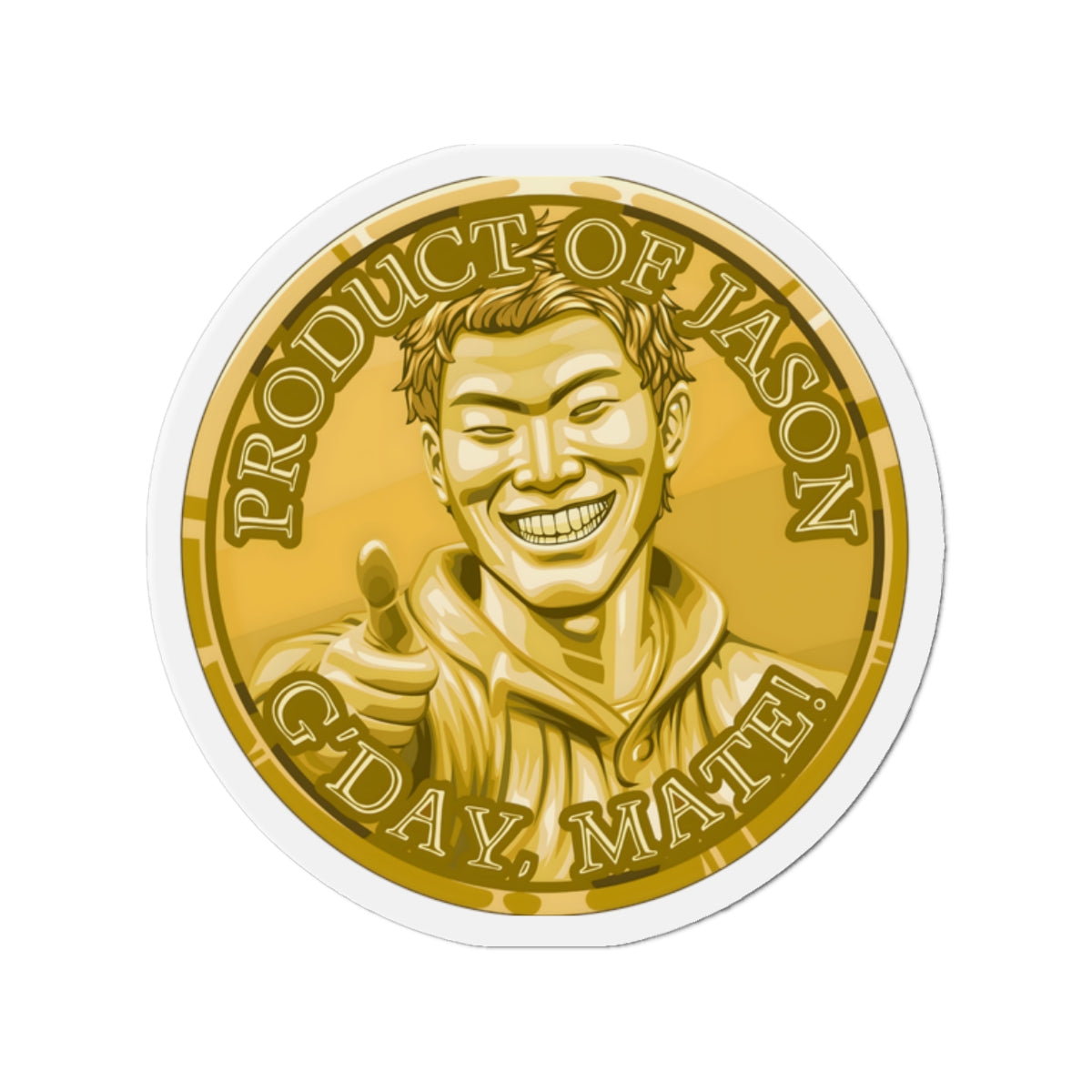 Gold Spirit Coin Magnet of He Who Fights With Monsters Jason Asano Gold Coin Magnet G'day Mate Product of Jason Magnet Gold Ranker Magnet