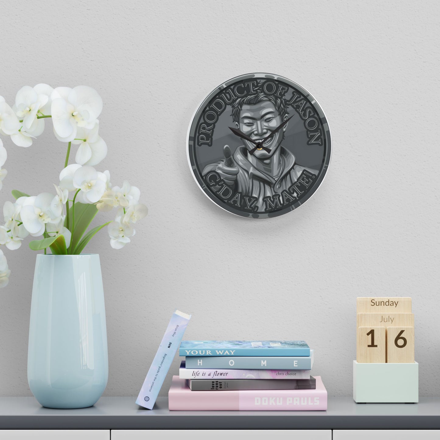 Iron Spirit Coin Product of Jason Asano G'Day Mate Acrylic Wall Clock