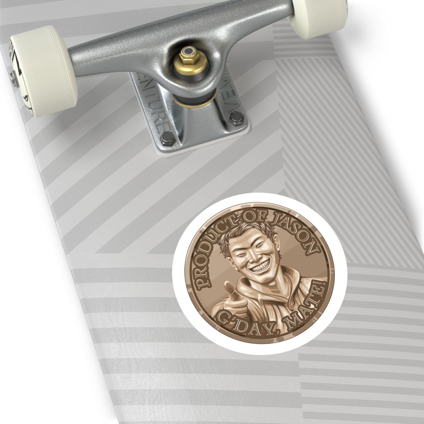 (Indoor/Outdoor) Product of Jason, G'day Mate Bronze Rank Spirit Coin Sticker HWFWM Fan Merch Fan Designed Spirit Coin Stickere He Who Fights with Monsters