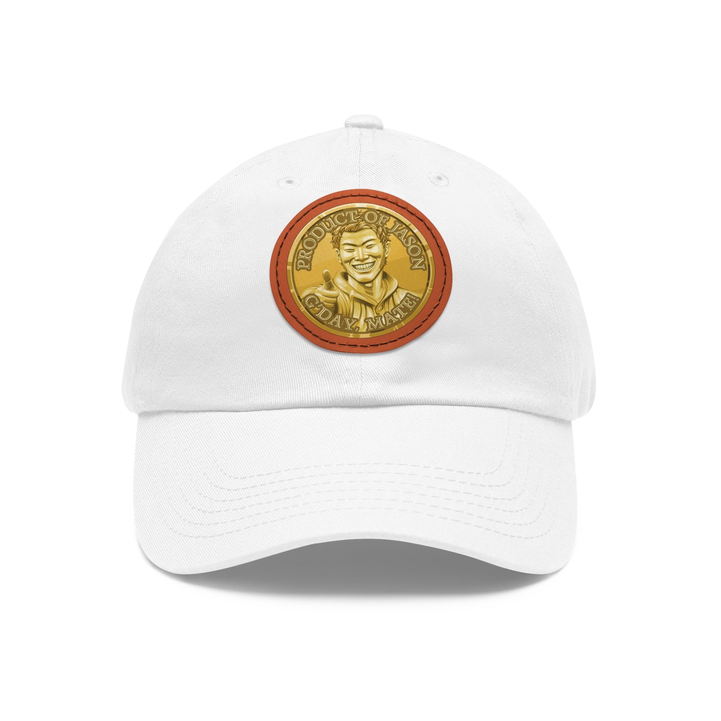 Gold Spirit Coin Leather Patch Hat of He Who Fights With Monsters Jason Asano Gold Coin Hat G'day Mate Product of Jason Ha ts