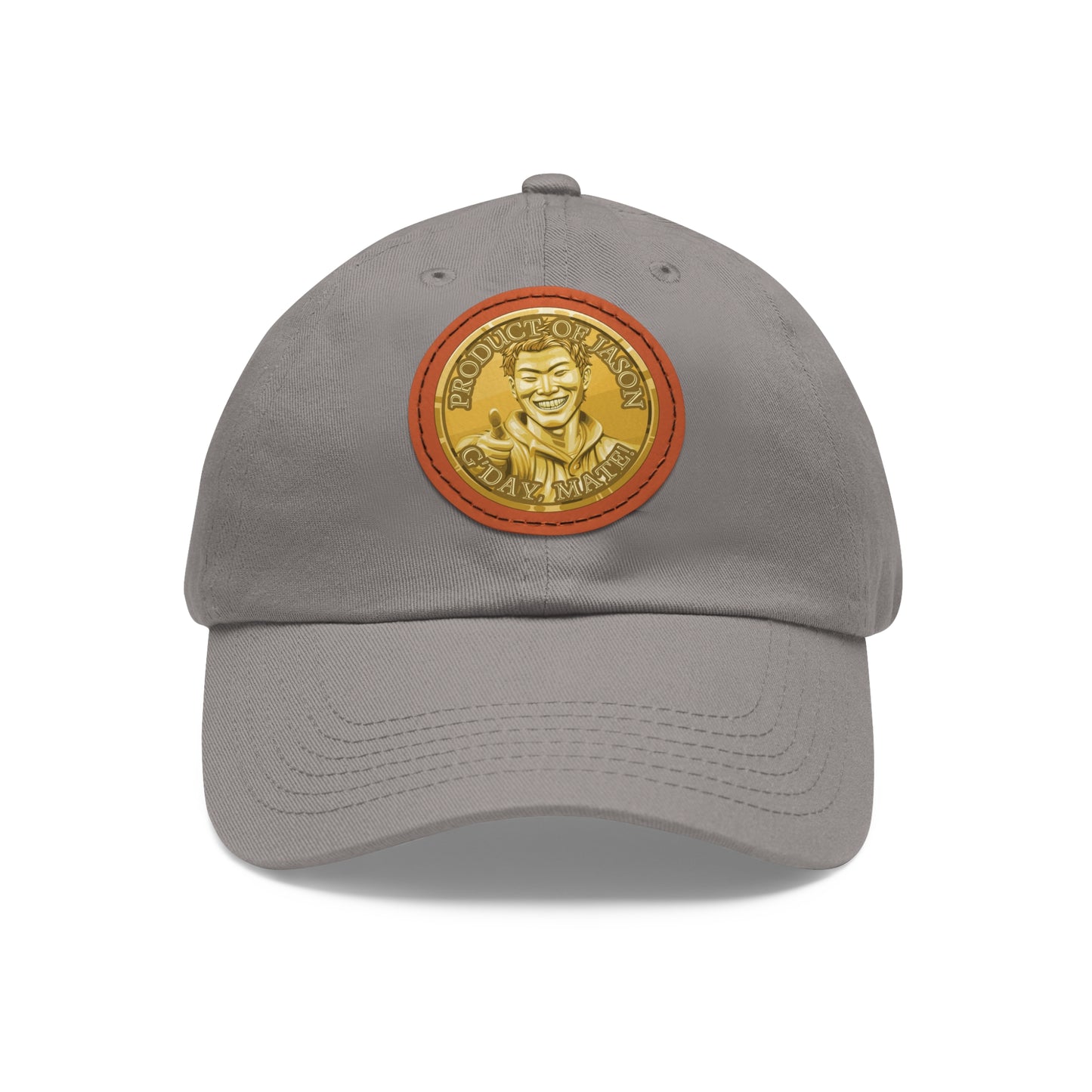 Gold Spirit Coin Leather Patch Hat of He Who Fights With Monsters Jason Asano Gold Coin Hat G'day Mate Product of Jason Ha ts
