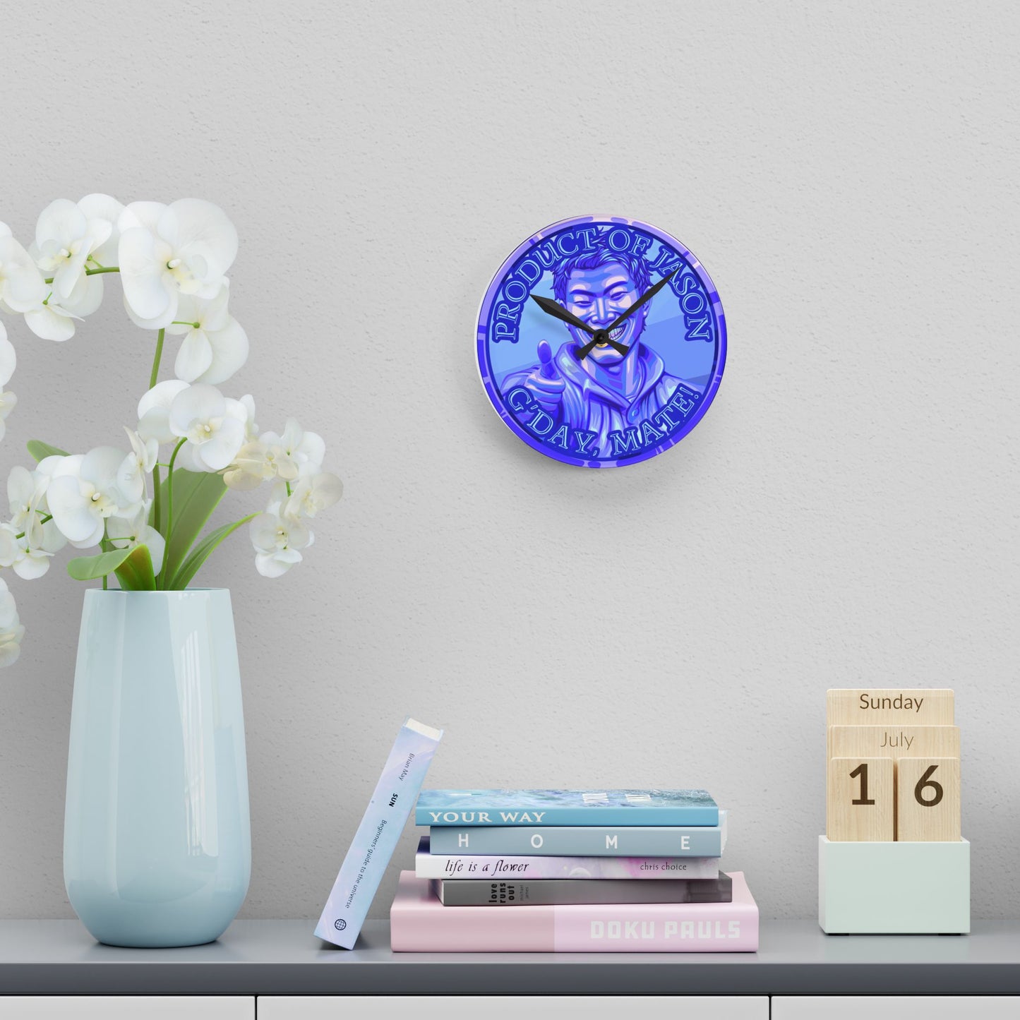 Diamond Spirit Coin Product of Jason Asano G'Day Mate Acrylic Wall Clock