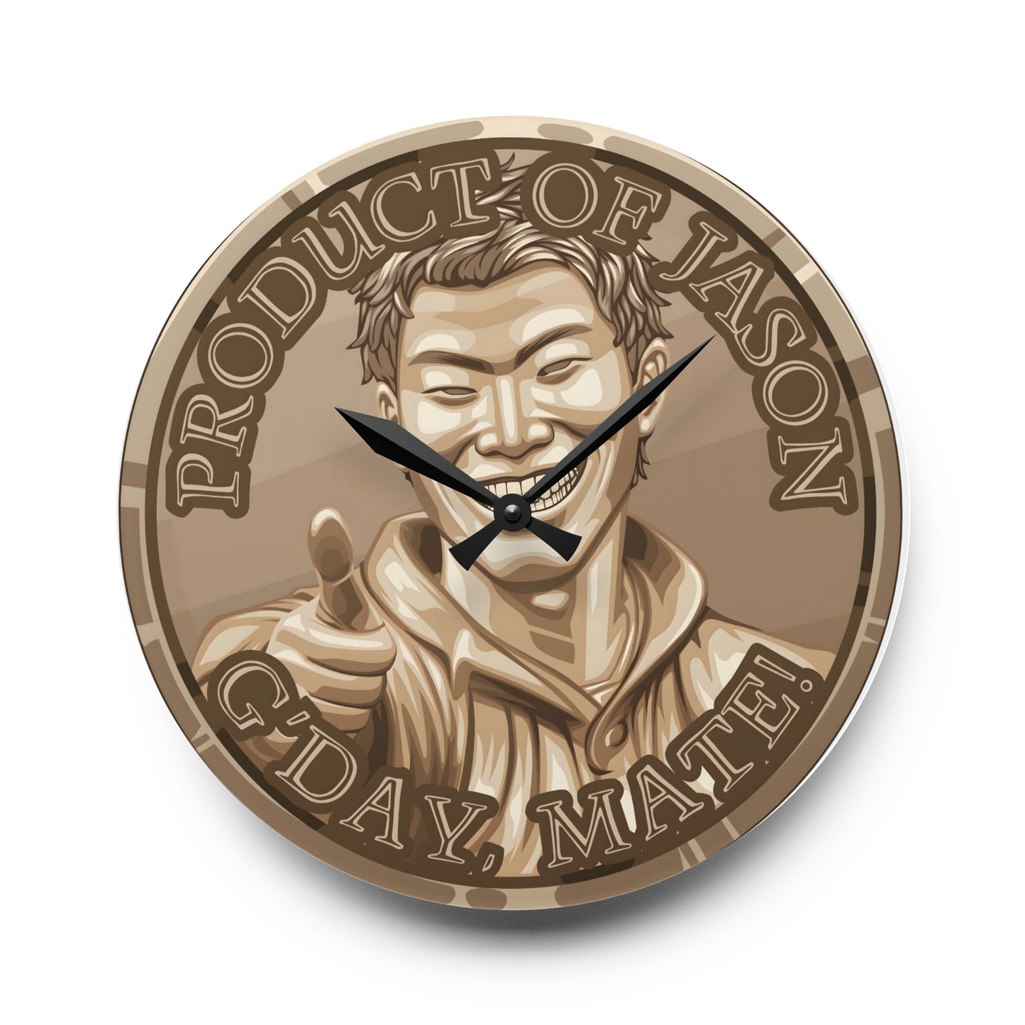 Bronze Spirit Coin Product of Jason Asano G'Day Mate Acrylic Wall Clock