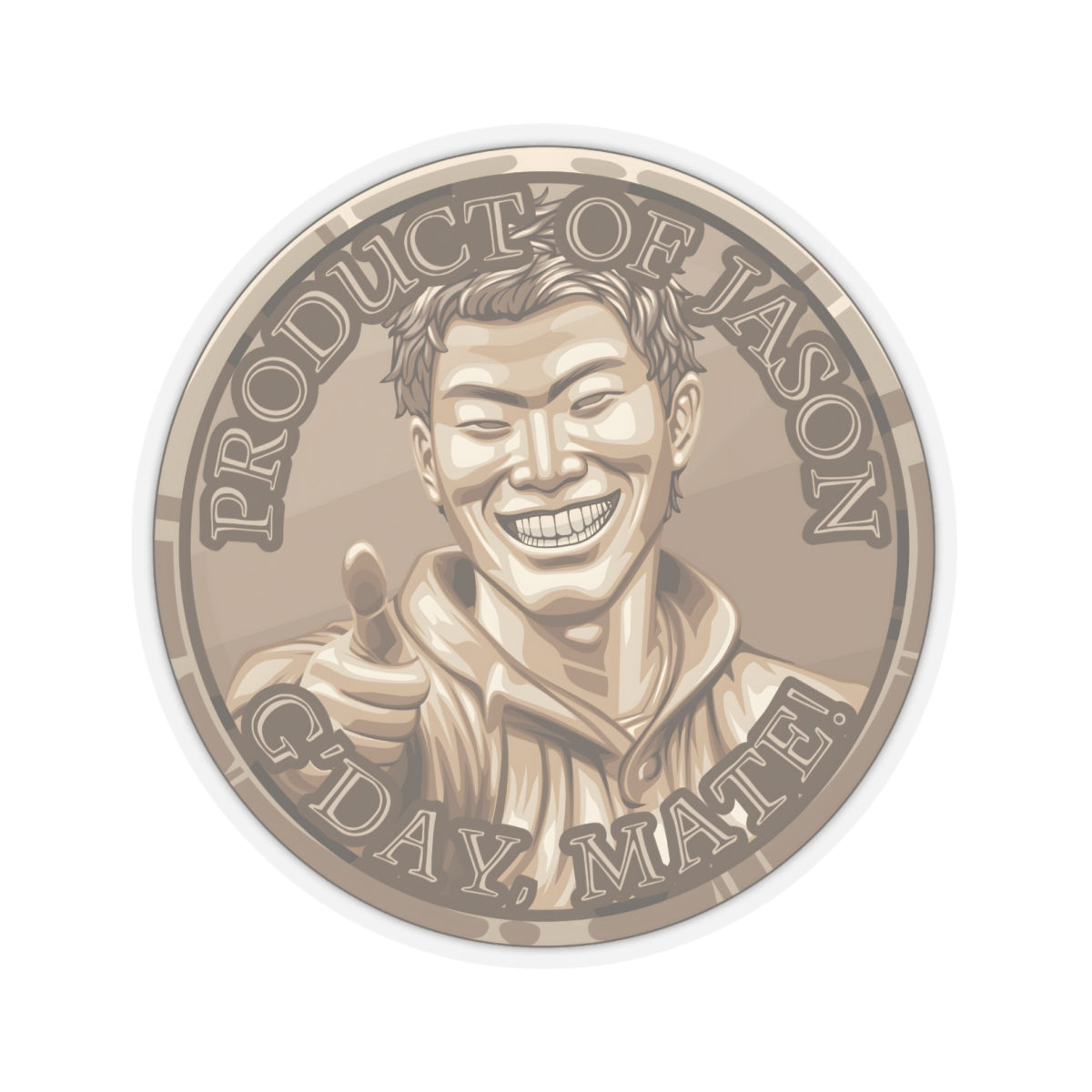 (Indoor) Bronze Spirit Coin Sticker of He Who Fights With Monsters Jason Asano Bronze Coin Sticker G'day Mate Product of Jason Sticker Bronze Rank