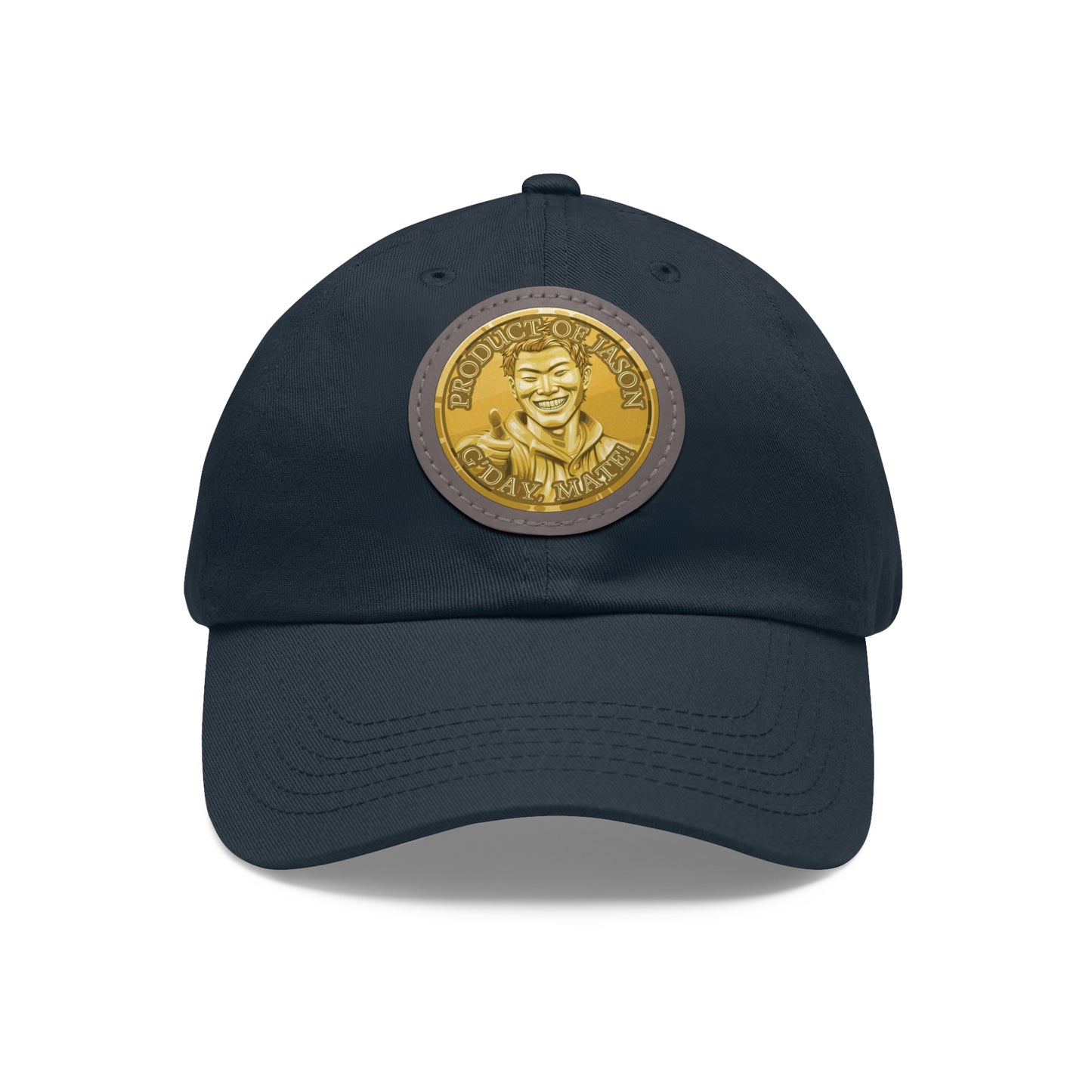 Gold Spirit Coin Leather Patch Hat of He Who Fights With Monsters Jason Asano Gold Coin Hat G'day Mate Product of Jason Ha ts