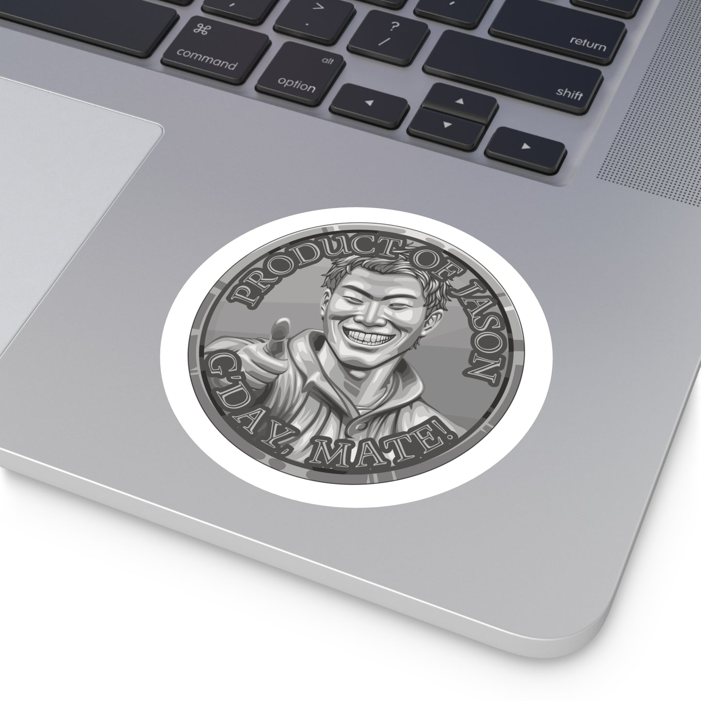 (Indoor/Outdoor) Product of Jason, G'day Mate Silver Rank Spirit Coin Sticker HWFWM Fan Merch Fan Designed Spirit Coin Stickere He Who Fights with Monsters