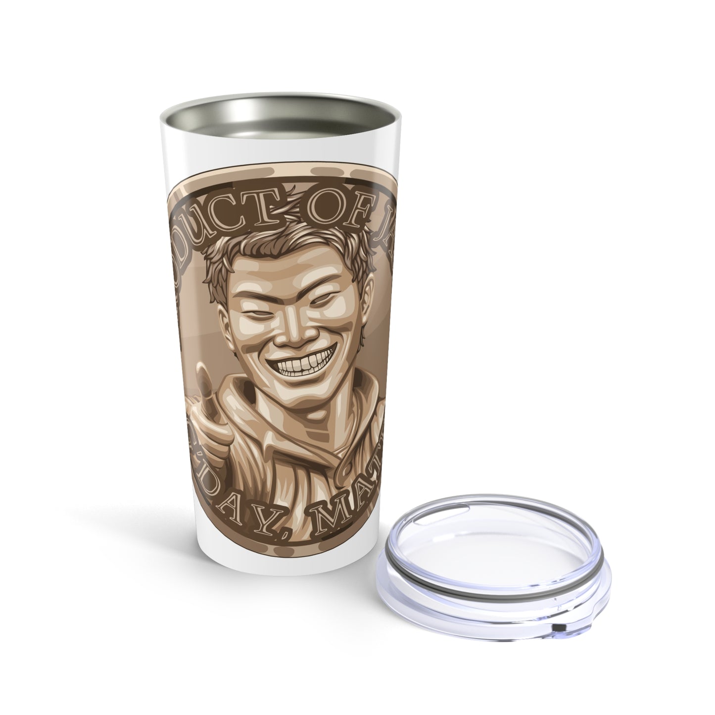 Bronze Spirit Coin Tumbler 20oz of He Who Fights With Monsters Jason Asano Bronze Coin Tumbler G'day Mate Product of Jason Tumbler