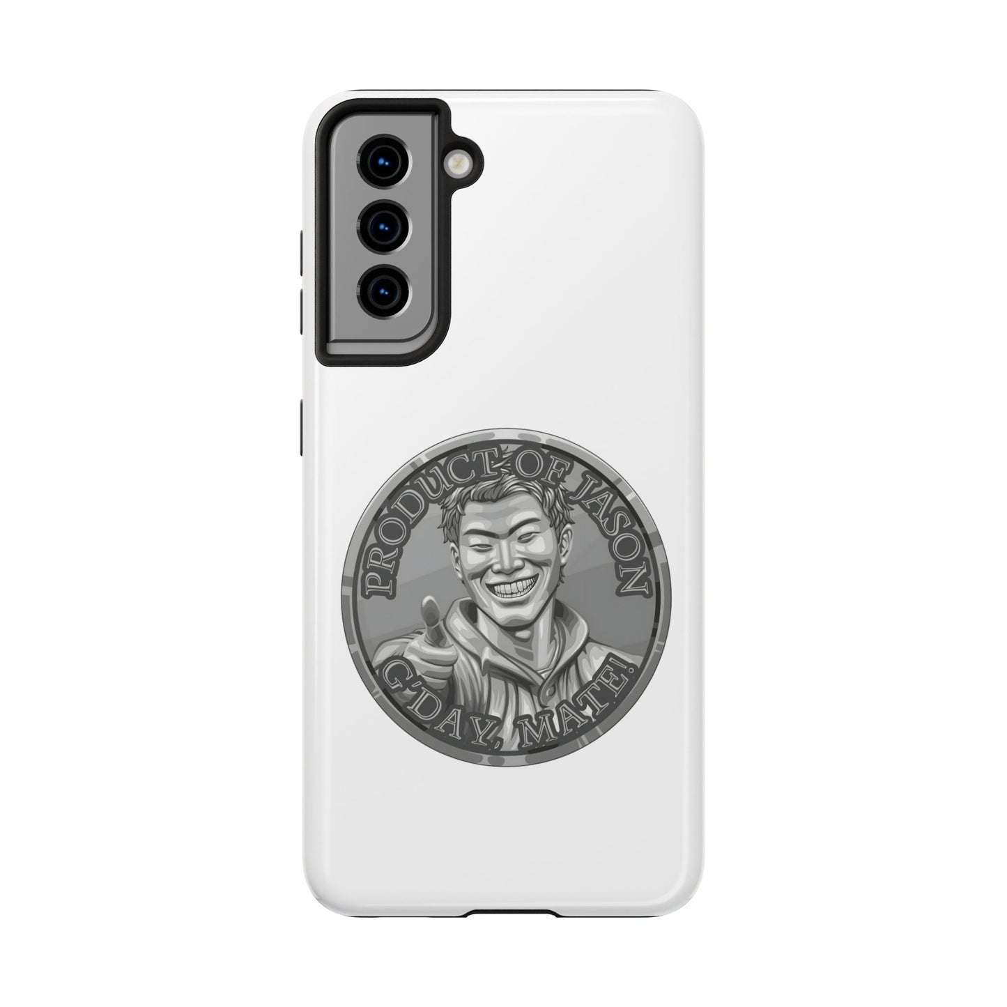 iPhone and Samsung Silver Spirit Coin Tough Phone Case - Durable Protection
