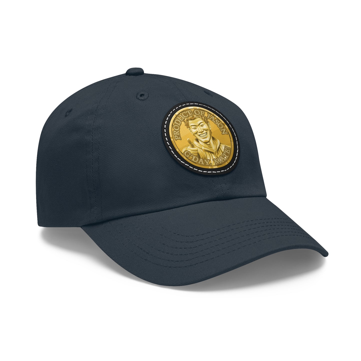 Gold Spirit Coin Leather Patch Hat of He Who Fights With Monsters Jason Asano Gold Coin Hat G'day Mate Product of Jason Ha ts