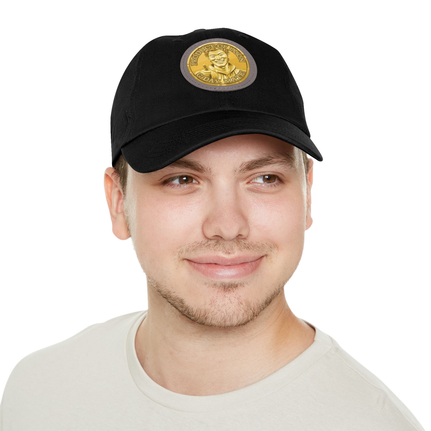 Gold Spirit Coin Leather Patch Hat of He Who Fights With Monsters Jason Asano Gold Coin Hat G'day Mate Product of Jason Ha ts