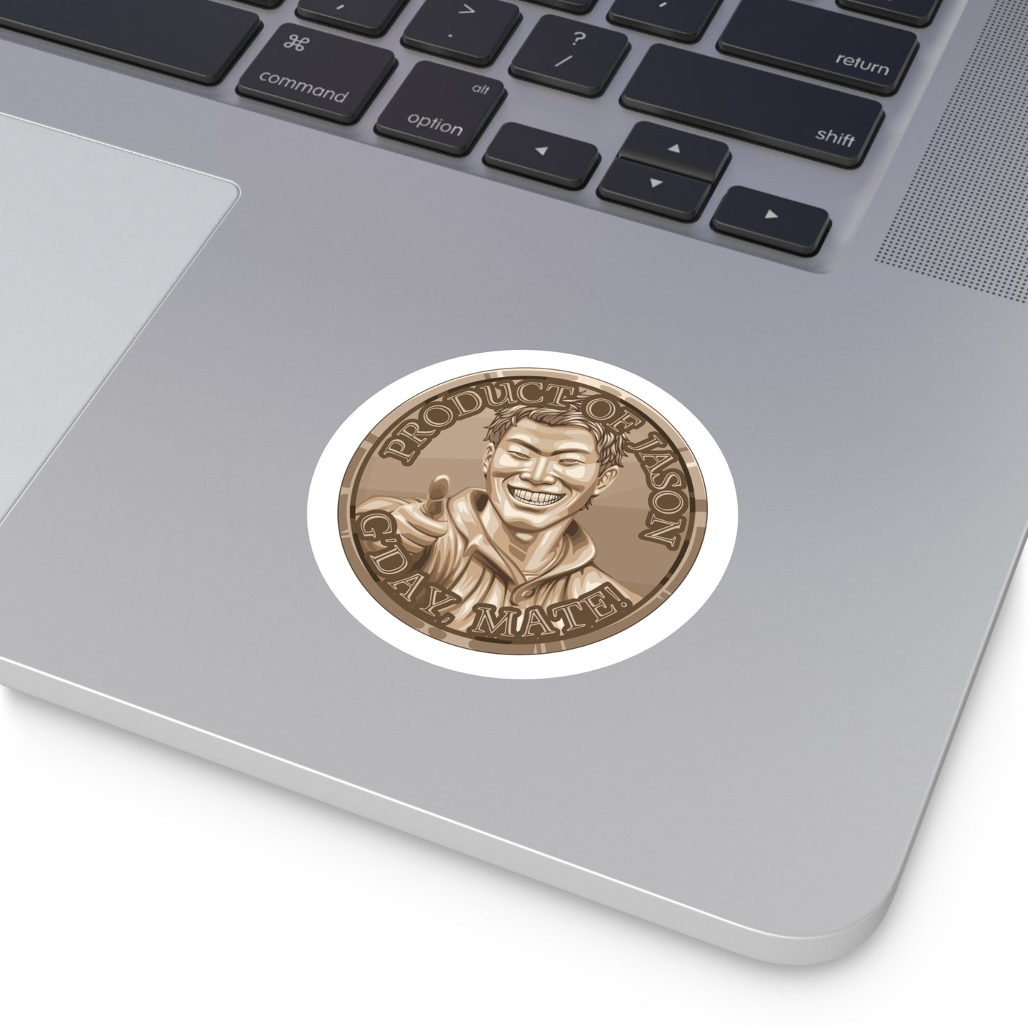 (Indoor/Outdoor) Product of Jason, G'day Mate Bronze Rank Spirit Coin Sticker HWFWM Fan Merch Fan Designed Spirit Coin Stickere He Who Fights with Monsters