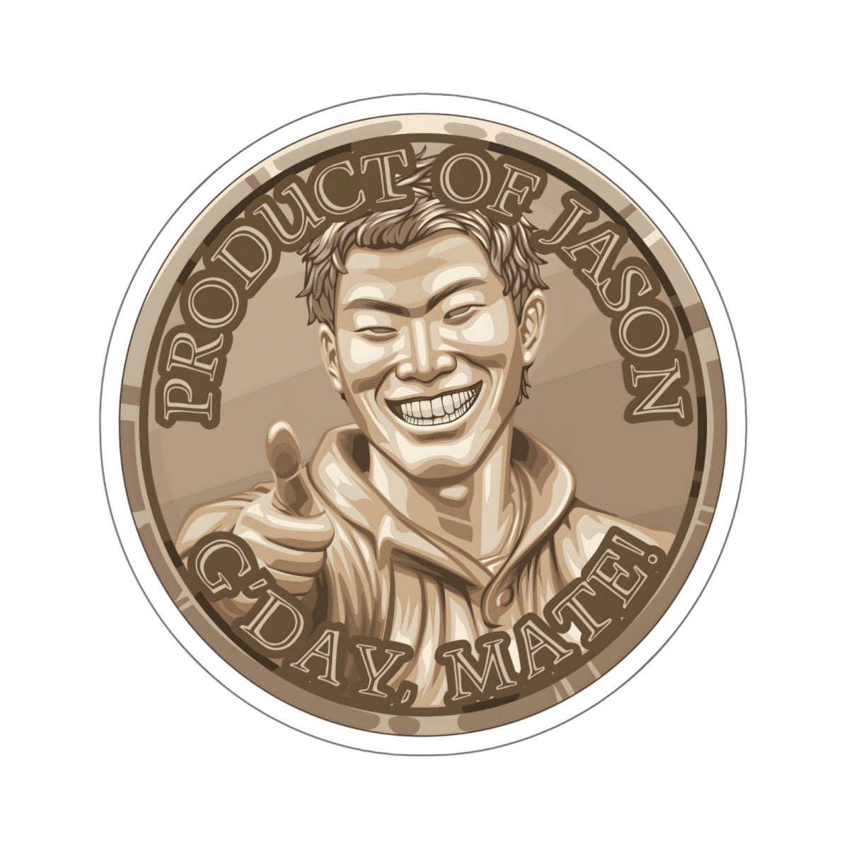 (Indoor) Bronze Spirit Coin Sticker of He Who Fights With Monsters Jason Asano Bronze Coin Sticker G'day Mate Product of Jason Sticker Bronze Rank