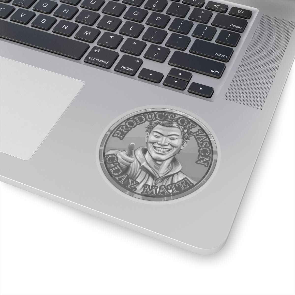 (Indoor) Silver Spirit Coin Sticker of He Who Fights With Monsters Jason Asano Silver Coin Sticker G'day Mate Product of Jason Sticker