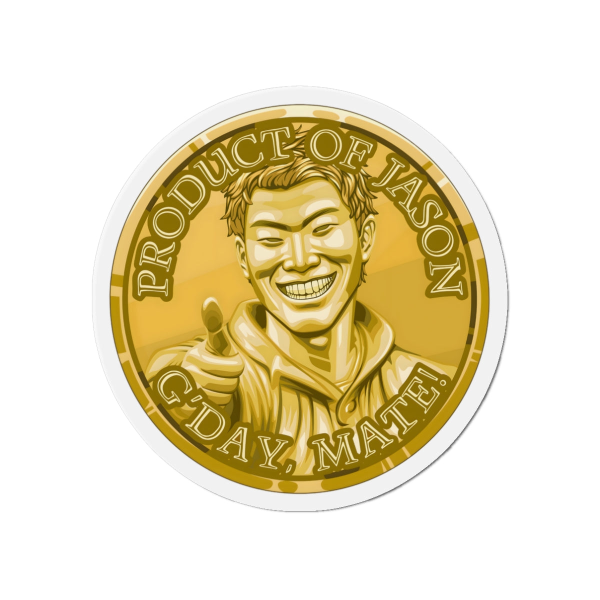 Gold Spirit Coin Magnet of He Who Fights With Monsters Jason Asano Gold Coin Magnet G'day Mate Product of Jason Magnet Gold Ranker Magnet