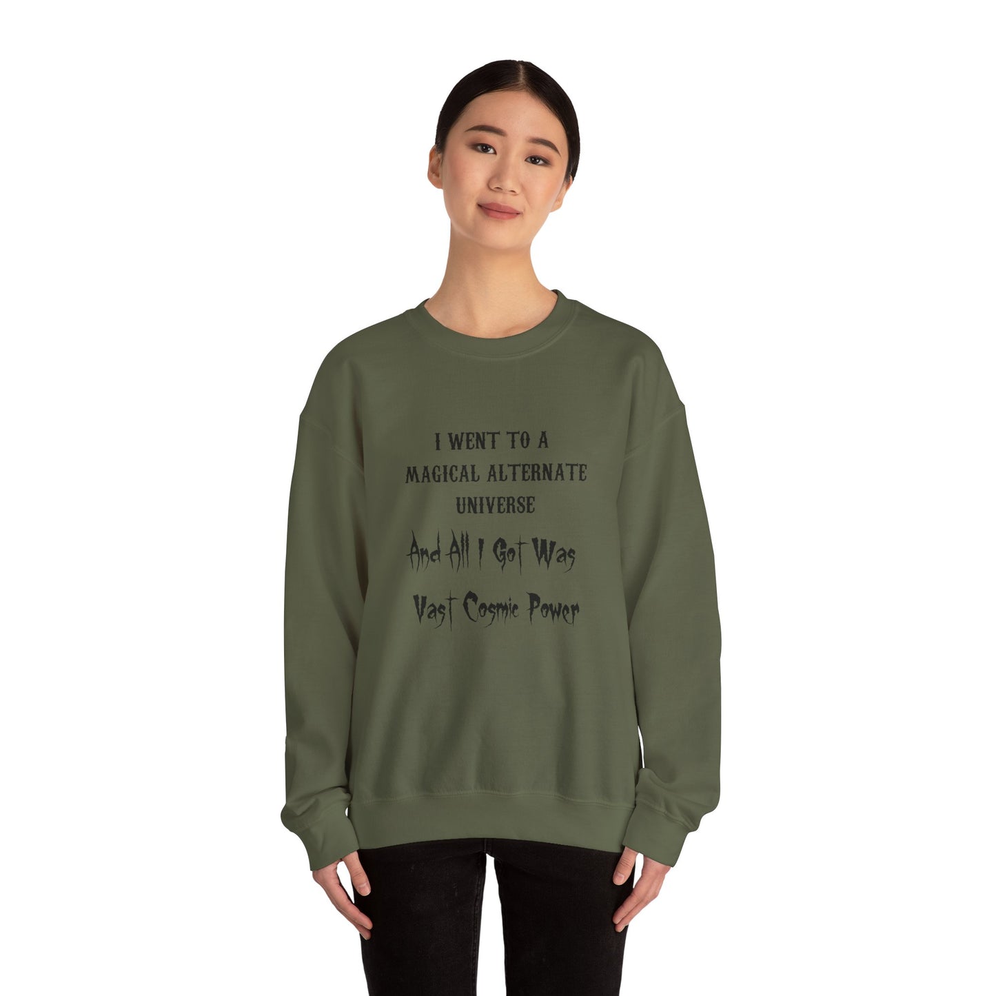 HWFWM Magical Alternate Universe Crewneck Sweatshirt - Vast Cosmic Power Design