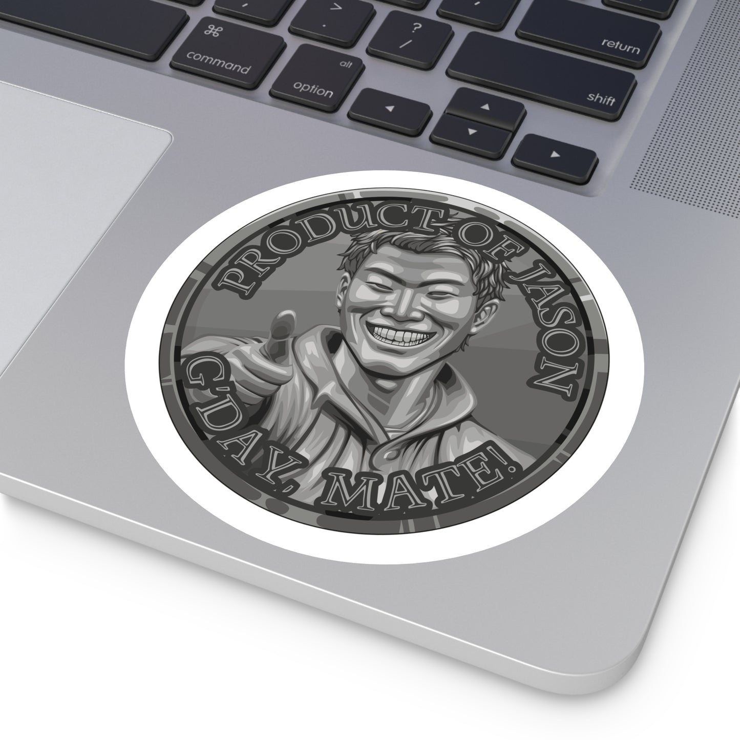 (Indoor/Outdoor) Product of Jason, G'day Mate Iron Rank Spirit Coin Sticker HWFWM Fan Merch Fan Designed Spirit Coin Stickere He Who Fights with Monsters
