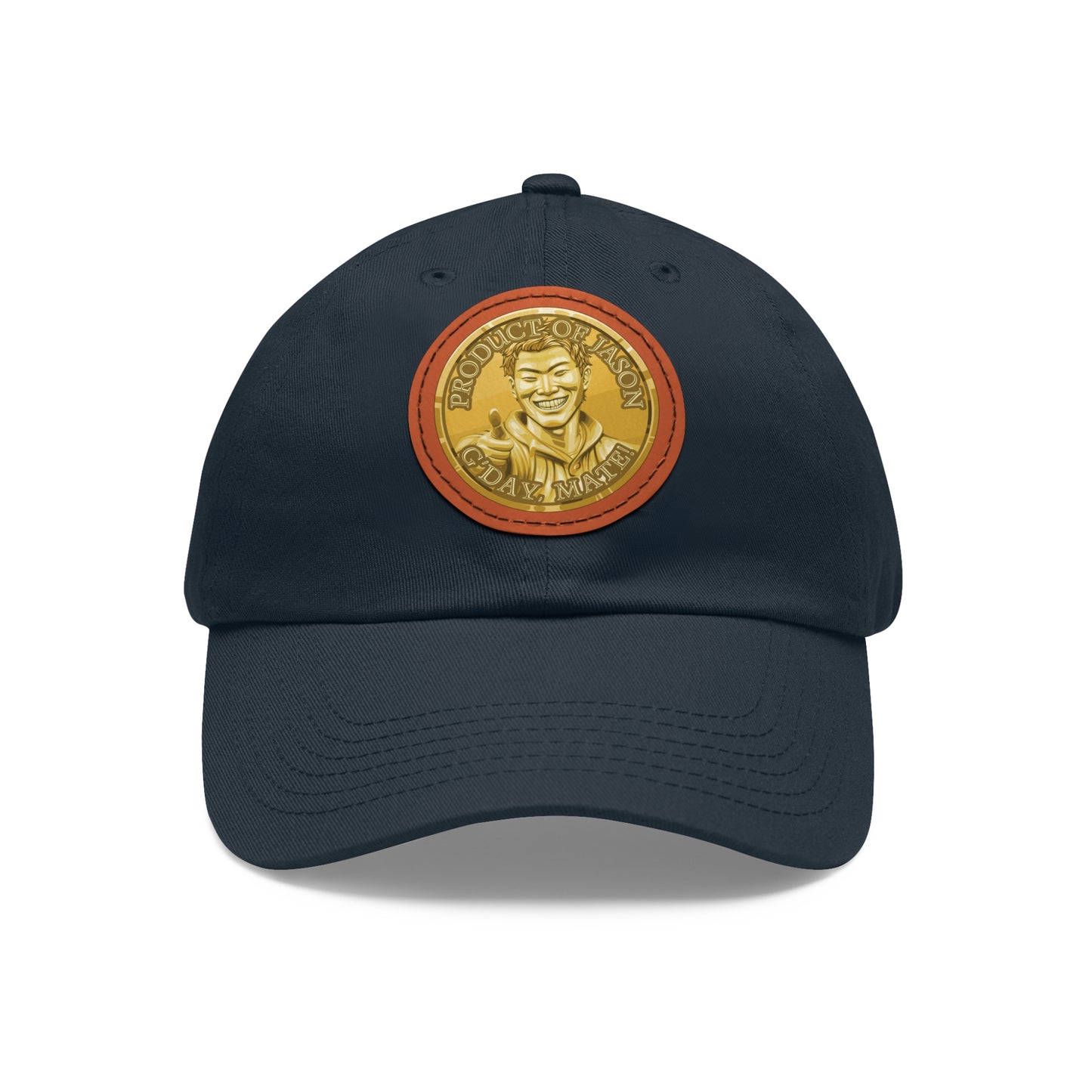Gold Spirit Coin Leather Patch Hat of He Who Fights With Monsters Jason Asano Gold Coin Hat G'day Mate Product of Jason Ha ts