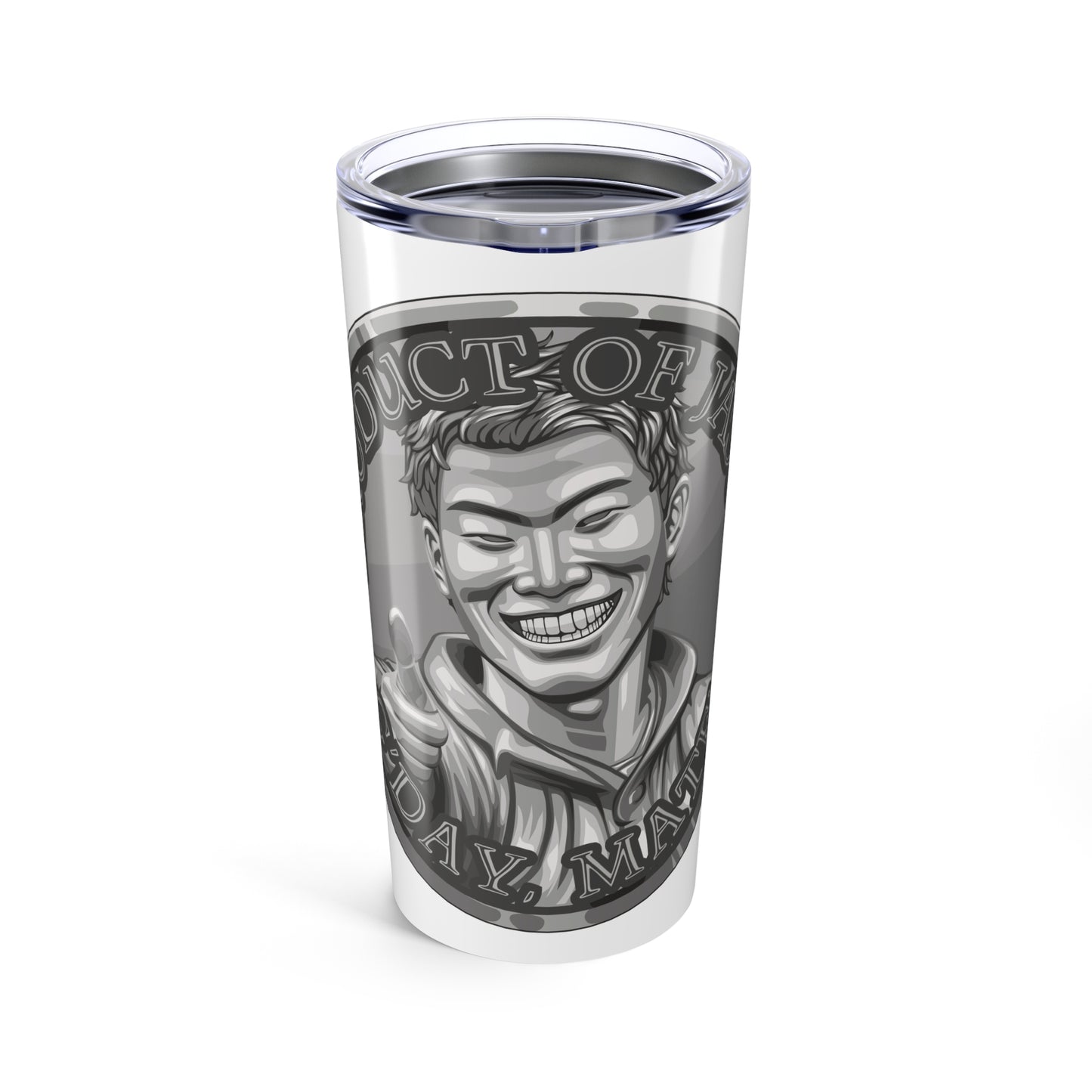 Silver Spirit Coin Tumbler 20oz of He Who Fights With Monsters Jason Asano Silver Coin Tumbler G'day Mate Product of Jason Tumbler