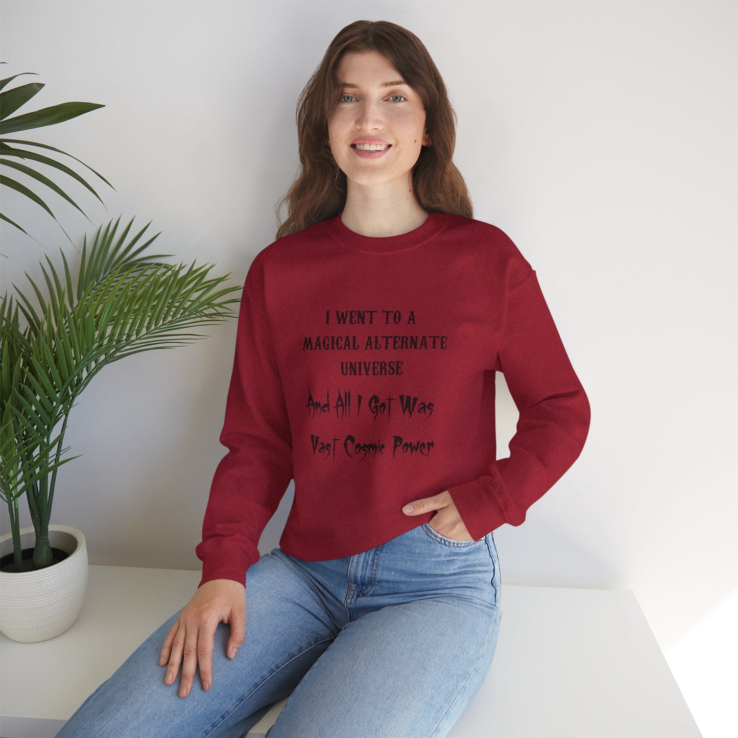 HWFWM Magical Alternate Universe Crewneck Sweatshirt - Vast Cosmic Power Design
