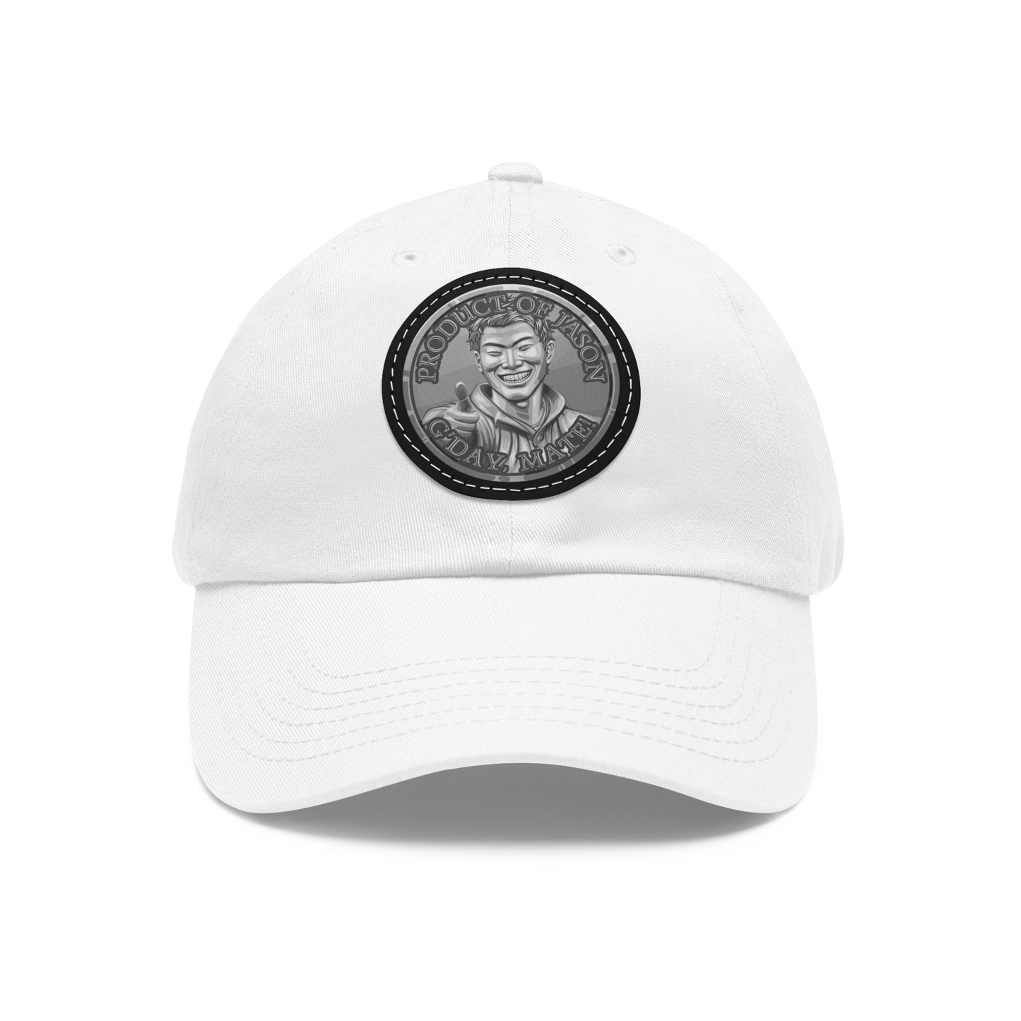 Silver Spirit Coin Leather Patch Hat of He Who Fights With Monsters Jason Asano Silver Coin Hat G'day Mate Product of Jason Ha ts