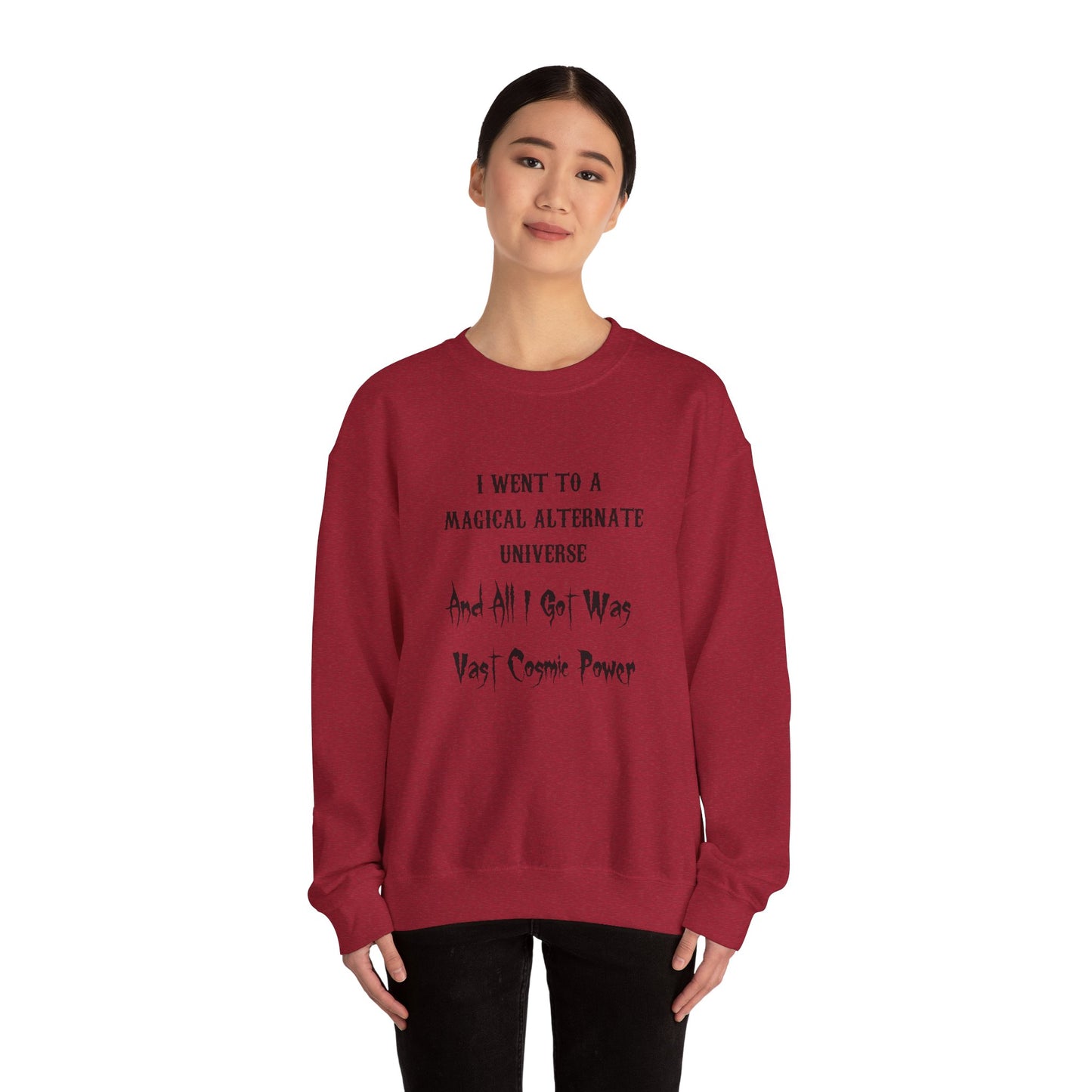 HWFWM Magical Alternate Universe Crewneck Sweatshirt - Vast Cosmic Power Design